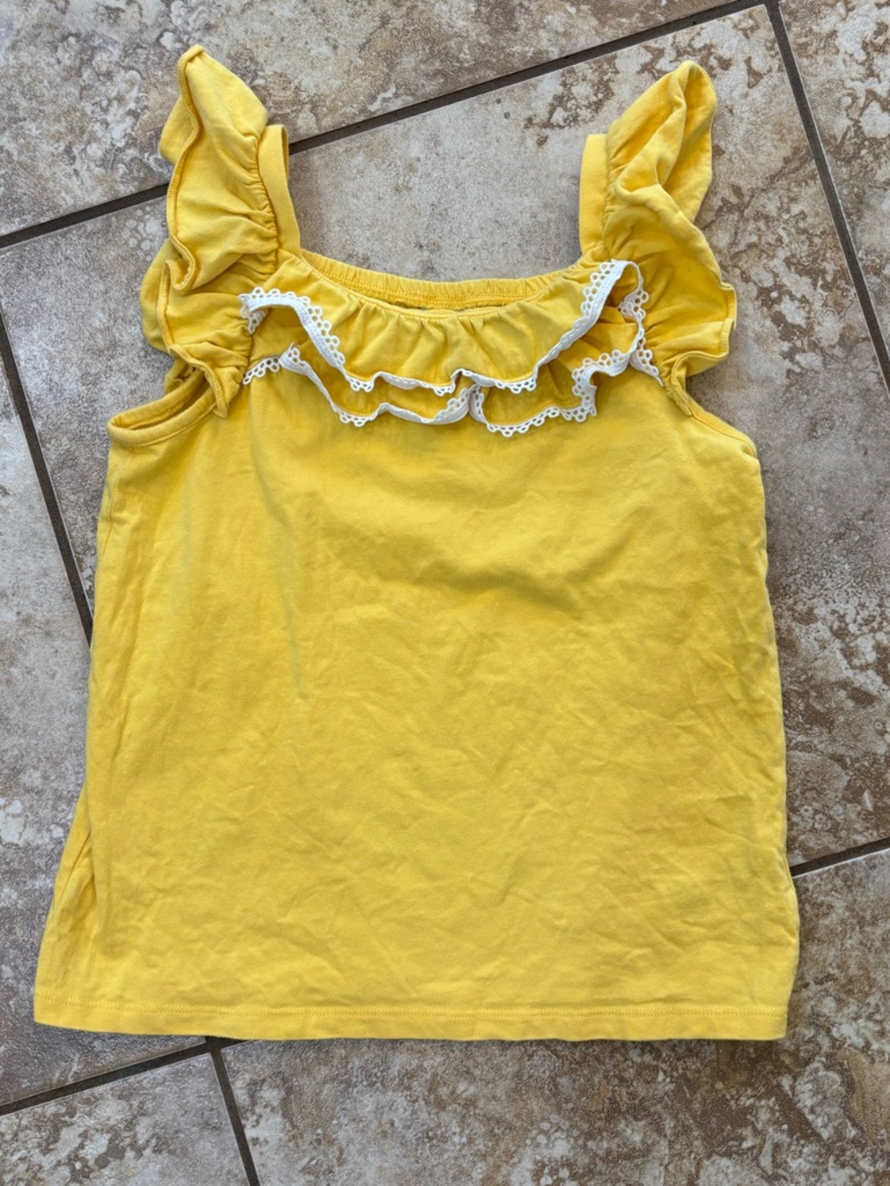 Janie And Jack Yellow Ruffle Tank